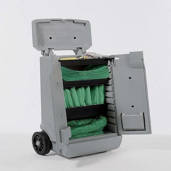 asecos Notfall-Set Transportwagen mit Universal-Sorbents, 410 x 590 x 950mm, 14412