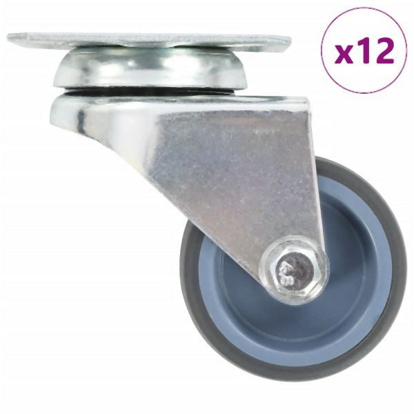vidaXL 12 Stück Lenkrollen mit Zwillingsrad 50 mm, 277917