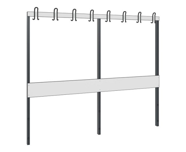 C+P Garderobenteil 1-seitig, Feuchtraum, H1650xB1960xT80 mm, Schwarzgrau/HPL Weiß, 8062-711 S10001