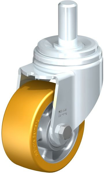 Blickle LHZ-ALTH 127K Stahlblech-Lenkrolle, Schwerlast-Ausführung, mit Zapfen, Blickle Extrathane®, Hellbraun, 754655
