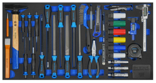 SW-Stahl Werkstattwagensortiment, allgemeine Handwerkzeuge, 34-teilig, Z3011-10