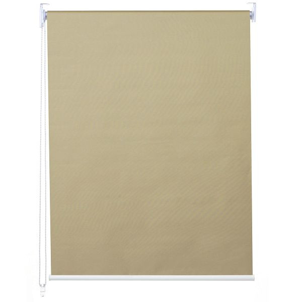 Mendler Rollo HWC-D52, Fensterrollo Seitenzugrollo Jalousie, 80x160cm Sonnenschutz Verdunkelung blickdicht, beige, 63321
