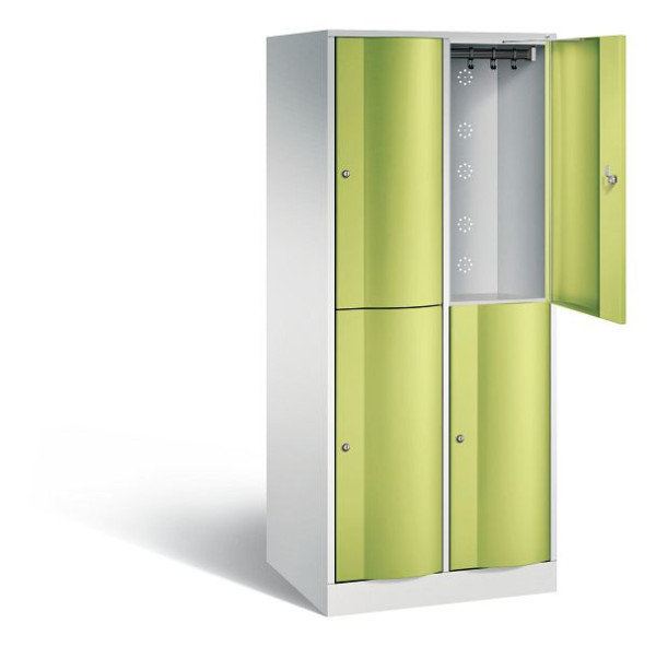 C+P Spind doppelstöckig XL Resisto, H1950xB772xT640mm, Farbe: Lichtgrau / Viridingrün, 8270-273 S10085