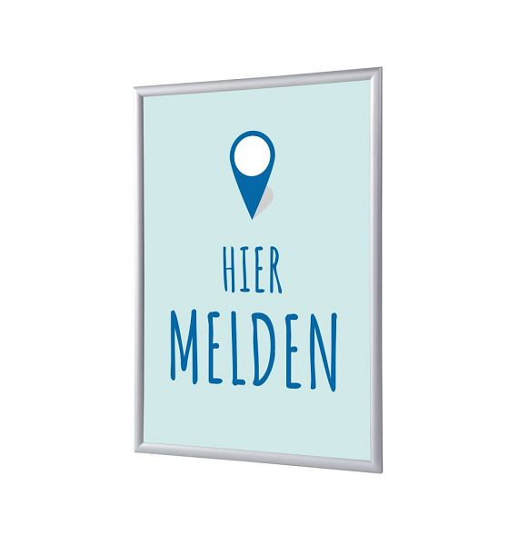 Showdown Displays Klapprahmen A4 Komplettset Hier Anmelden Blau Niederländisch, KRA4G25LPPI453