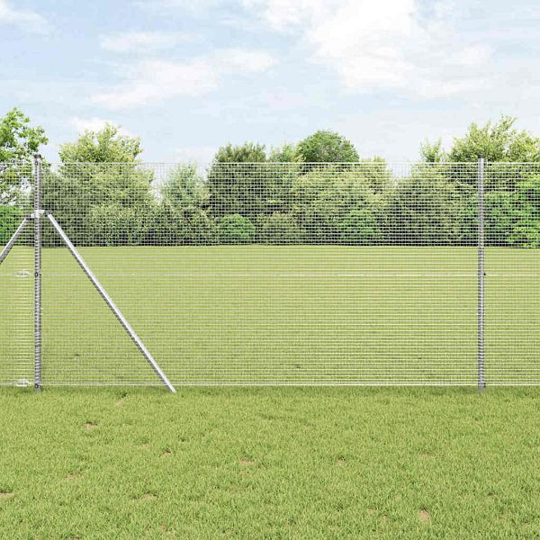 vidaXL Geschweißter Drahtzaun Silber 1,2 x 25 m Stahl, 42004930