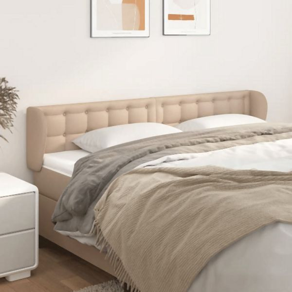 vidaXL Kopfteil mit Ohren Cappuccino-Braun 163x23x78/88 cm Kunstleder, 3117245