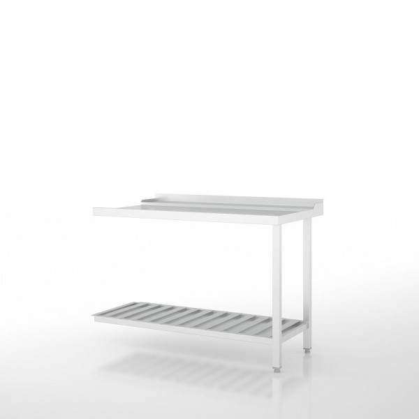 Ackermann Spülmaschinen Ablauftisch 1250x720x875 mm - H-Linie, Anbau rechts, Unterbau mit Ablagerosten, 9021226