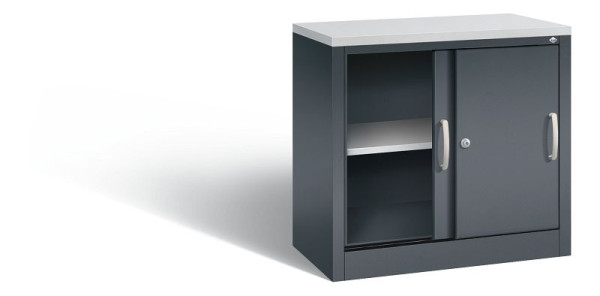 C+P Sideboard mit Schiebetüren Acurado, H720xB800xT400mm, Farbe: Anthrazitgrau, Bügelgriff, 2 OH, 5722-00 S10438
