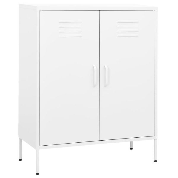 vidaXL Lagerschrank Weiß 80x35x101,5 cm Stahl, 336170