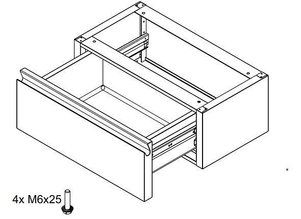 ZANUSSI ungekühlte Schublade für NTEC und KTEC, ausgelegt für Wasserdruck bis zu 10 bar für alle Untertisch-, 406650189