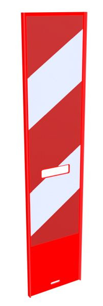 Schake Klemmbake für EURO, Schrankenzäune Typ 2/3, beklebt mit Folie Typ RA2/B, doppelseitig, linksweisend, Folie: 800x 200 mm, rot / weiß, 36050/2LL