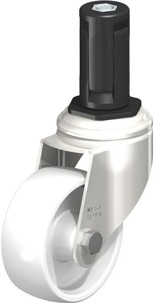 Blickle LKRXA-PO 80G-11-EXR14 Edelstahl-Apparate-Lenkrolle mit Expander, Polyamid, Weiß, 853540