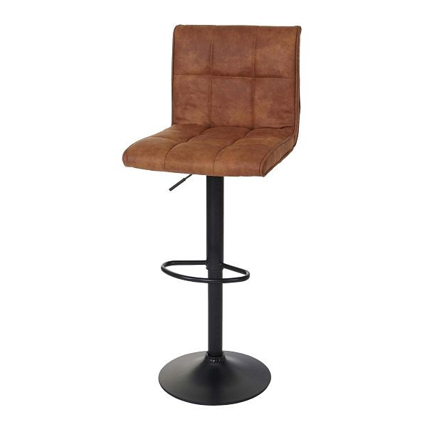 Mendler Barhocker HWC-B13, Barstuhl Tresenhocker, Wildlederimitat, vintage hellbraun, 74346