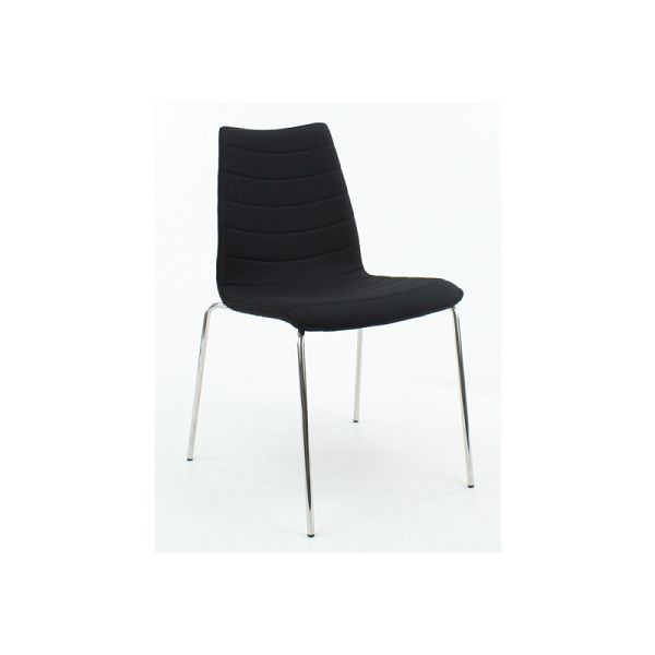 Lüllmann Konferenzstuhl, gepolstert, 470/870 x 540 x 510 mm, chrom/schwarz, 221001