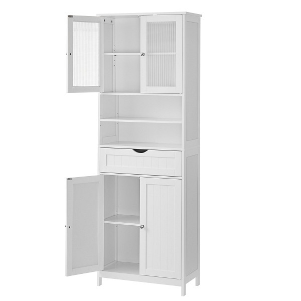 SONGMICS Lagerschrank, Weiß, 60x30x170 cm, BBC768W01