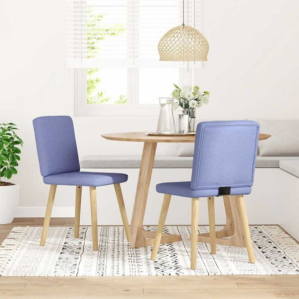 vidaXL Esszimmerstühle 2 Stk. Jeansblau Stoff, 4101207, 8721158633637
