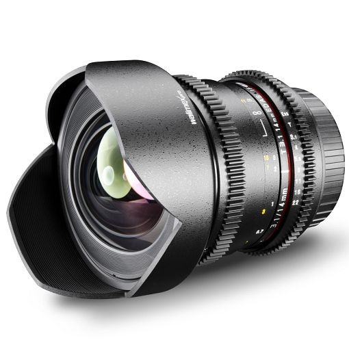 Walimex pro 14/3,1 Objektiv Video DSLR Nikon, inkl. Gegenlichtblende, Objektivdeckel und Objektivtasche, 1018814