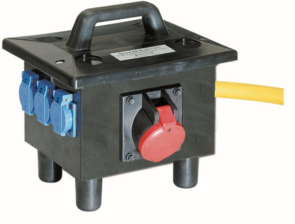 GIFAS Vollgummi-Verteiler Typ 6700 1 m GIFAS PROFLEXX-07 Leitung 5 x 2,5 mm², Typ: H07RN-F, abgesichert, 323318