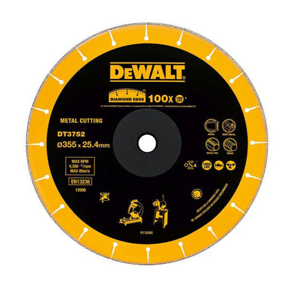 DeWalt Diamanttrennscheibe Metall 355x25,4 mm, DT3752-QZ