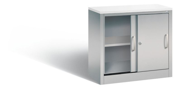 C+P Sideboard mit Schiebetüren Acurado, H720xB800xT400mm, Farbe: Weißaluminium, Bügelgriff, 2 OH, 5722-00 S10358