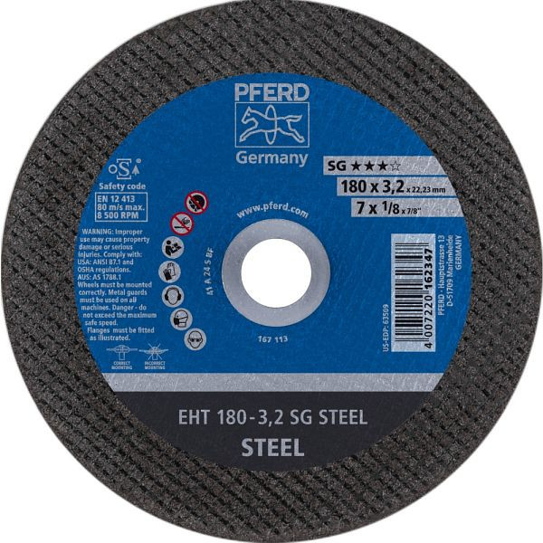 Pferd Trennscheibe EHT 180-3,2 SG STEEL, VE: 25 Stück, 61326222