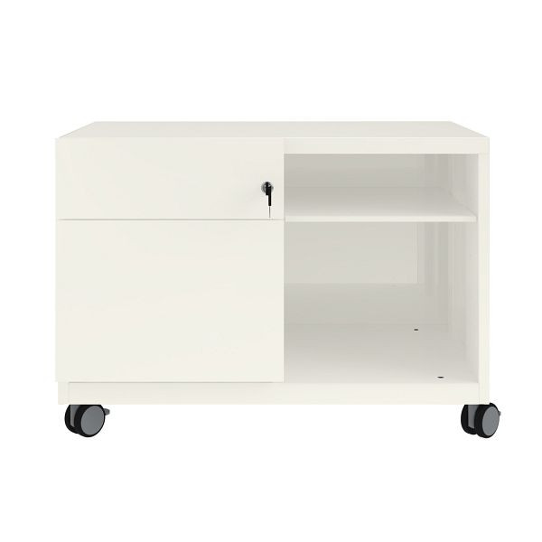 Bisley Caddy Note™, Schubladen und Ziehgriff links, 196 verkehrsweiß antibakteriell, CADM08LH196