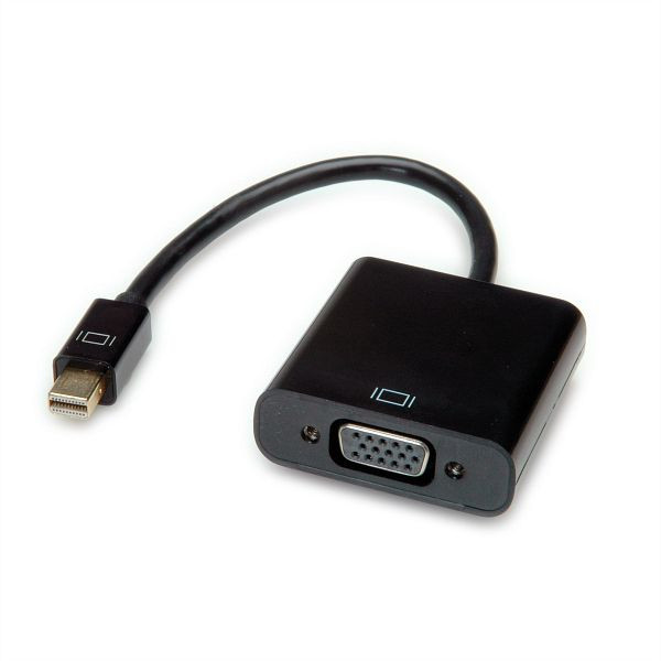 VALUE Mini DisplayPort-VGA Adapter, Mini DP ST - VGA BU, Aktiv, Gewicht: 31.4 g, 12.99.3126