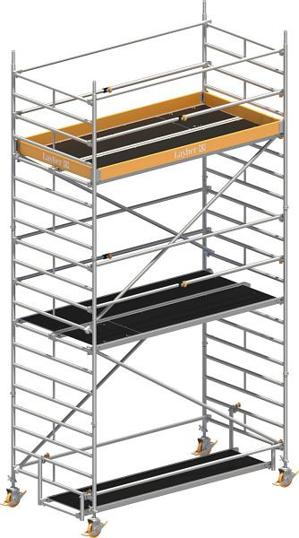 Layher Gerüst Uni Breit P2 mit Uni Telegeländer, Max. Plattformhöhe: 4,20 m, 1412104