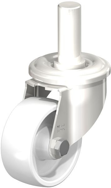 Blickle LEXZ-PO 75G Edelstahl-Lenkrolle mit Zapfen, Polyamid, Weiß, 584318
