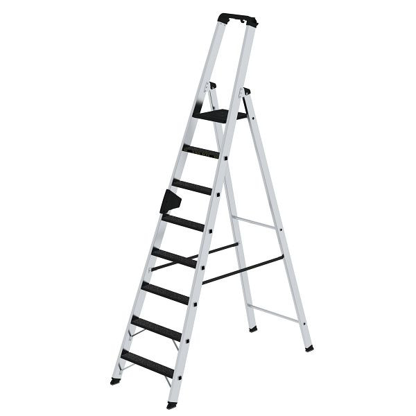 Munk Günzburger Steigtechnik Stufen-Stehleiter 250 kg einseitig begehbar mit clip-step R 13 8 Stufen, 042708