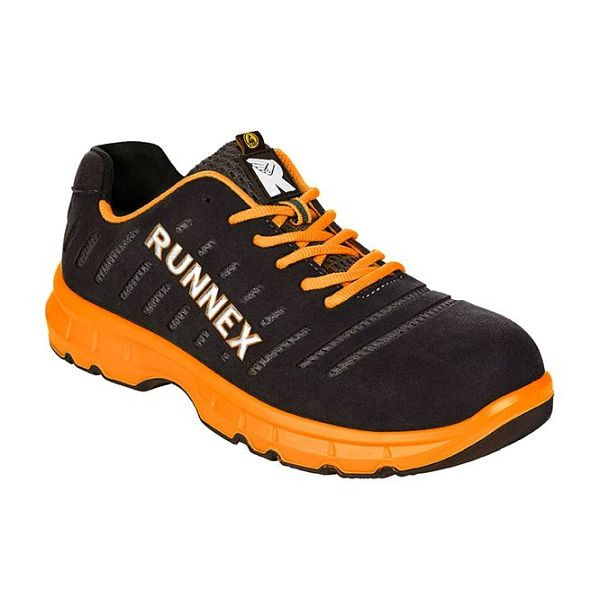 RUNNEX S1P-ESD-Sicherheitshalbschuhe FlexStar, schwarz/orange, Größe: 48, VE: 1 Paar, 5175-48