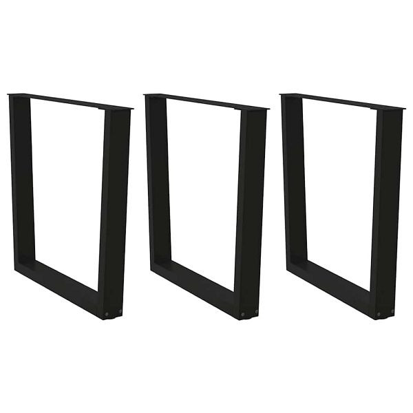 vidaXL Esstisch Beine V-Form 3 Stück Schwarz 80x(72-73,3) cm Stahl, 4012664