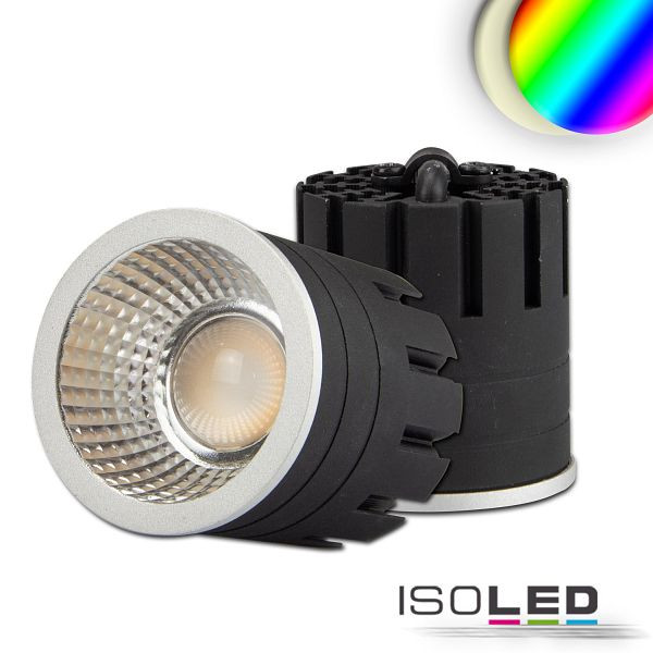 ISOLED LED Spot RGB+3000K GU10 8W, 5-polig, 24V DC, silber, 60°, CRI80, 115116