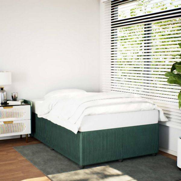 vidaXL Bettgestell Dunkelgrün 120x190 cm Samt, besserer Schlaf, 3284997