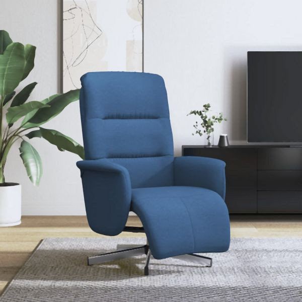 vidaXL Relaxsessel mit Fußteil Blau Stoff, 356568, 8721012043503