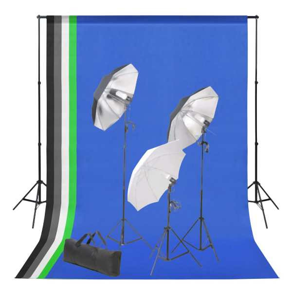 vidaXL Fotostudio Set mit Hintergrund und Lampen-Set, 3051361