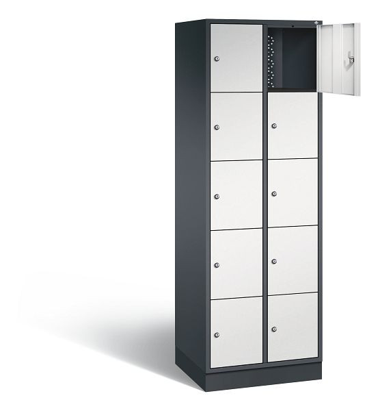 C+P Schließfachschrank Intro, H1950xB620xT490mm, Farbe: Schwarzgrau / Lichtgrau, 8570-201 S10226
