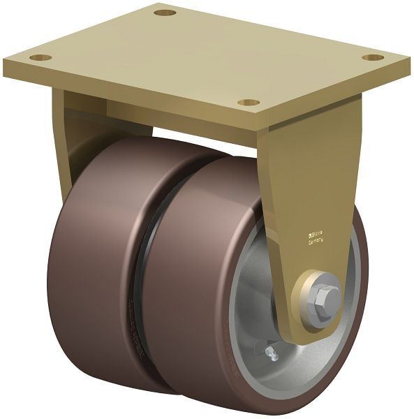 Blickle BSD-GB 202K Stahlgeschweißte Schwerlast-Doppel-Bockrolle, Blickle Besthane®, Braun, 742822