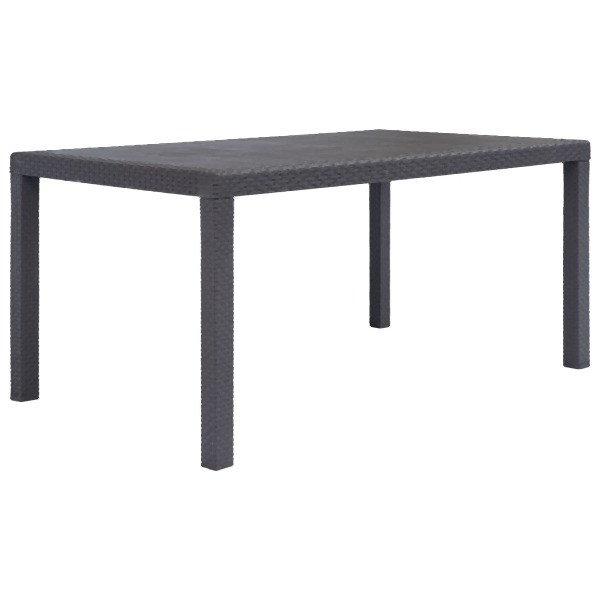 vidaXL Gartentisch Braun 150x90x72 cm Kunststoff Rattan-Optik, 45606