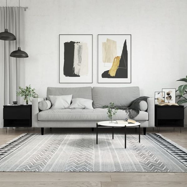vidaXL Couchtische 2 Stück Schwarz 50x46x50 cm Holzwerkstoff, 830911