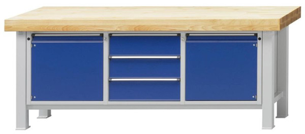 ANKE Werkbänke Schwerlastwerkbank, Modell 122 VS, 2250 x 800 x 900 mm, RAL 7035/5010, BMP 100 mm, 320.107