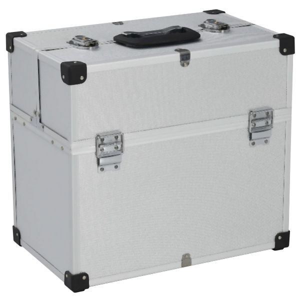 vidaXL Werkzeugkoffer 38x22,5x34 cm Silbern Aluminum, 91848