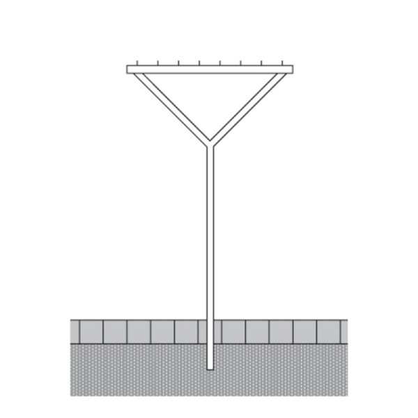 Stein HGS Wäschetrockengerüst Y-Form, aus Stahl Ø 60 mm, Gesamthöhe 2500 mm, Breite 1500 mm, 419.400