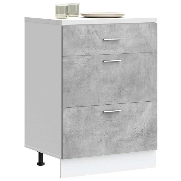 vidaXL Küchenunterschrank Betongrau Holzwerkstoff, 854253