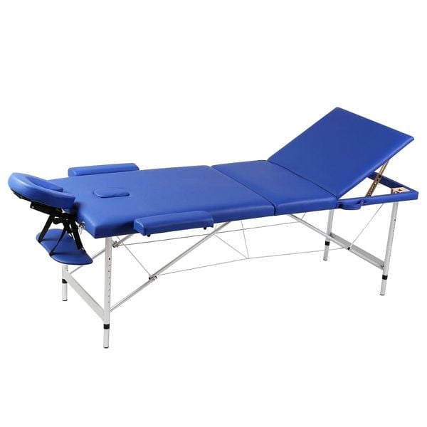 vidaXL Massagetisch mit Aluminiumrahmen, faltbar 3 Zonen Blau, 110090