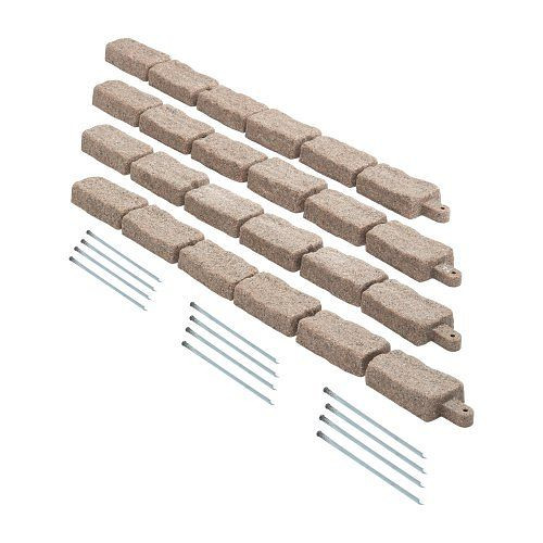 VEVOR Rasenkante 4er-Set, 1180x95x57 mm Beeteinfassung, flexible Gartenbegrenzung Ziegelgröße, lichtbeständig, Braun, RZSPZXCCZS00MU8Y3V0