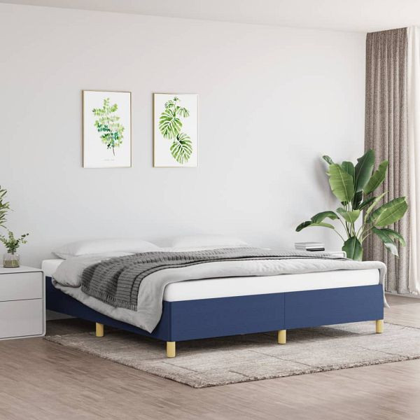 vidaXL Bettgestell Blau 160x200 cm Stoff, 3120975, 8720287236368
