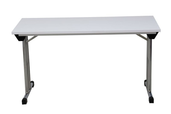 Gürkan Tisch, 70 x 140 x 75 cm, Verchromt, Weiß, T Füße Rund, Rechteckig, FTB/R2.T.147, 111210