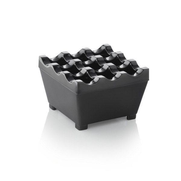 WAS Windaschenbecher, 7,5 x 7,5 x 4,5 cm, schwarz verchromt, Zinkguss, 1110175