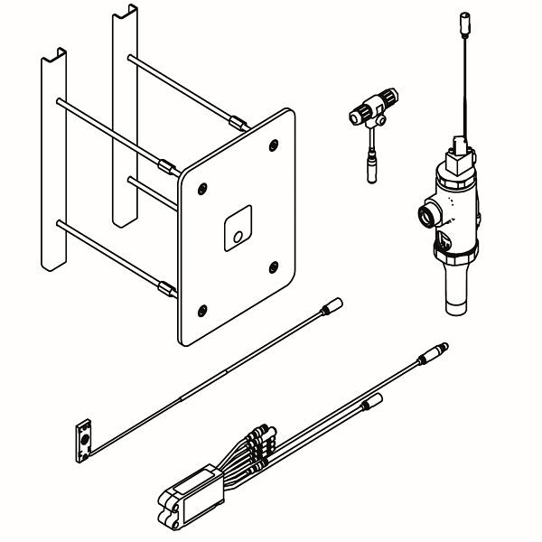KWC WC-Spüler, A3000open, elektronisch gesteuert, DN20, Hinterwandmontage, 24 VDC, 2030048587